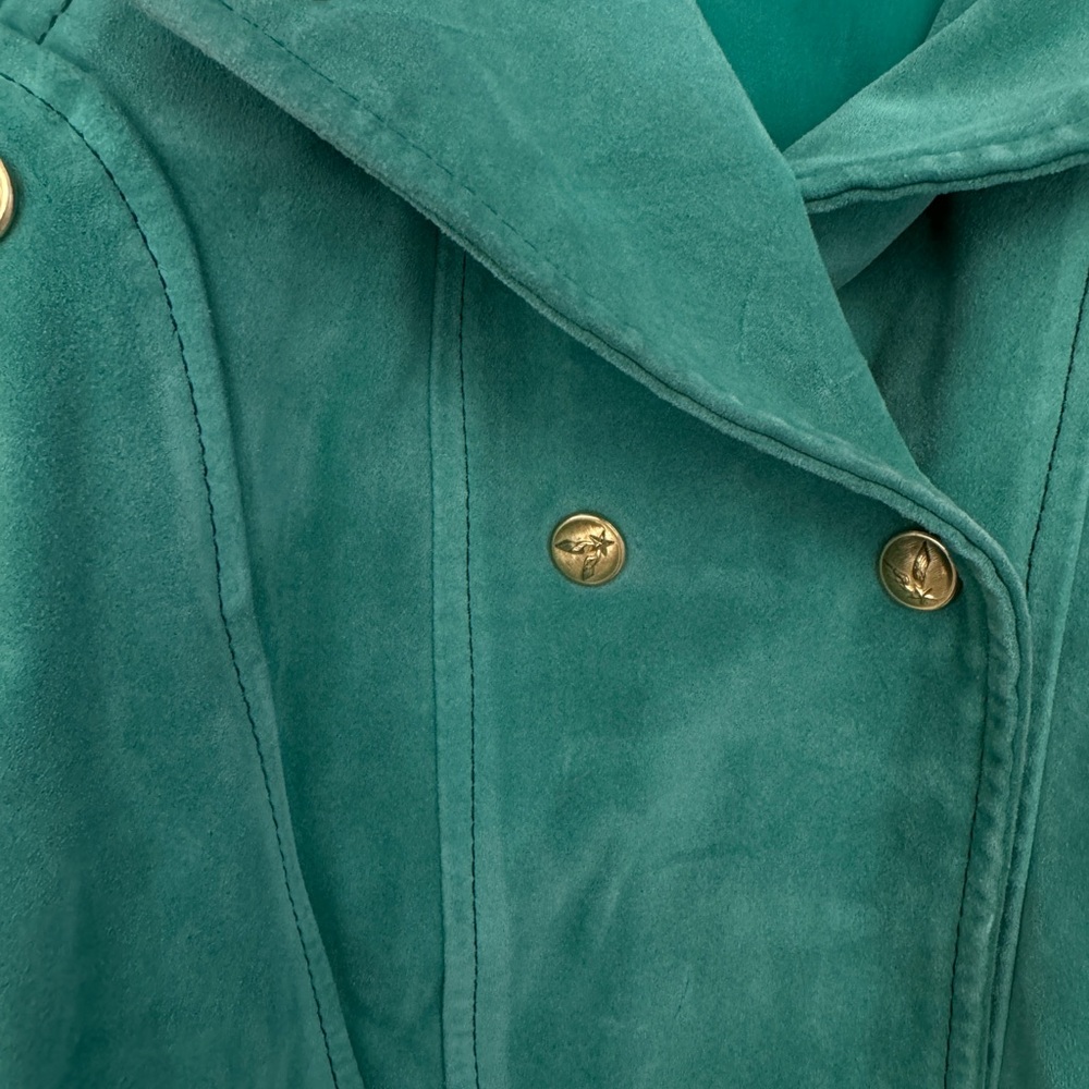 Vintage Suede Leather Cropped Bomber Jacket - Picture 2 of 11